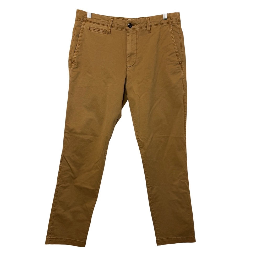 GAP For Good Mens Slim Fit Chino Pants Brown Tobacco Stretch 34x32 Cotton Twill